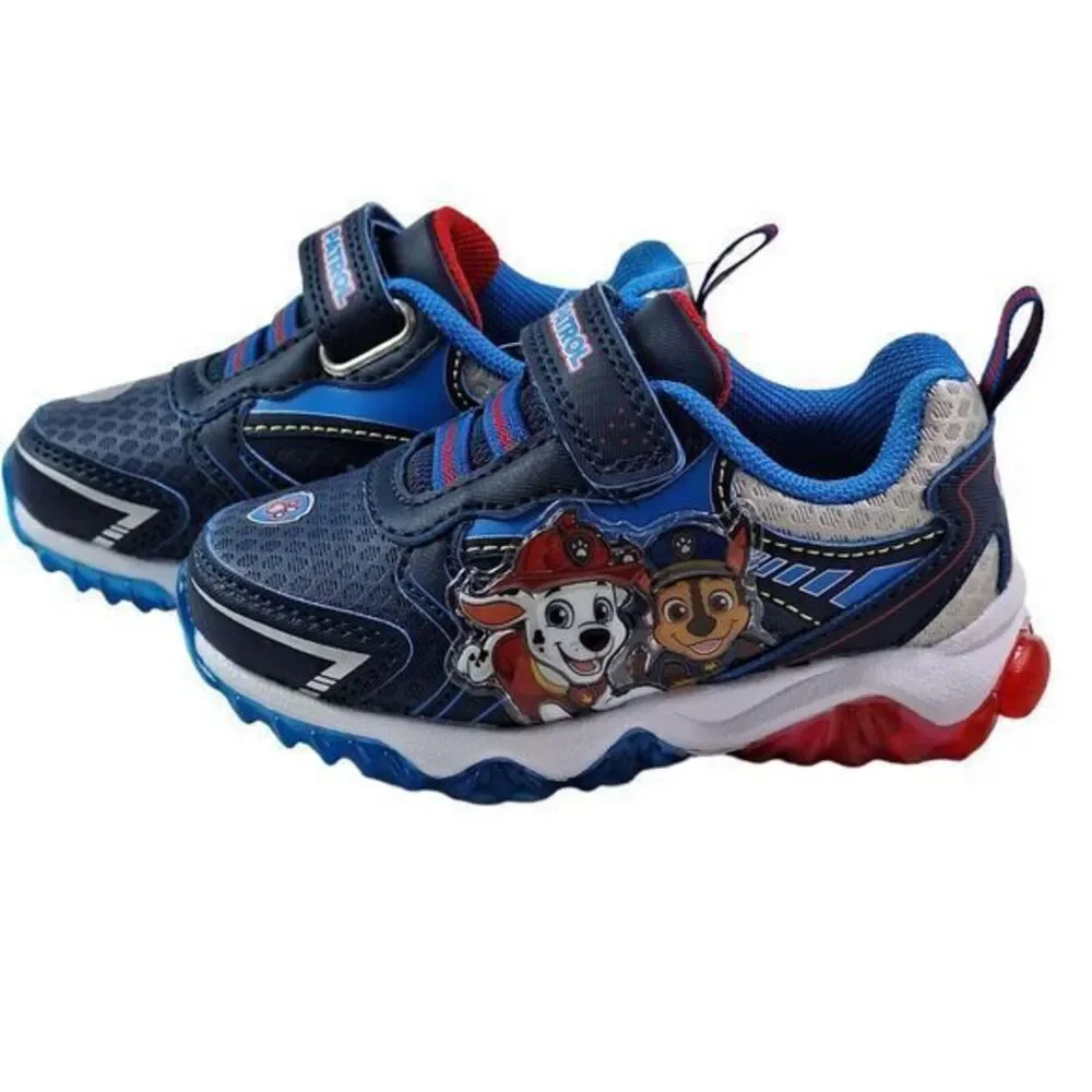 Paw Patrol Toddler Boys Light up Sneakers Size 7 Blue‎ Slip on Lightweight Shoes